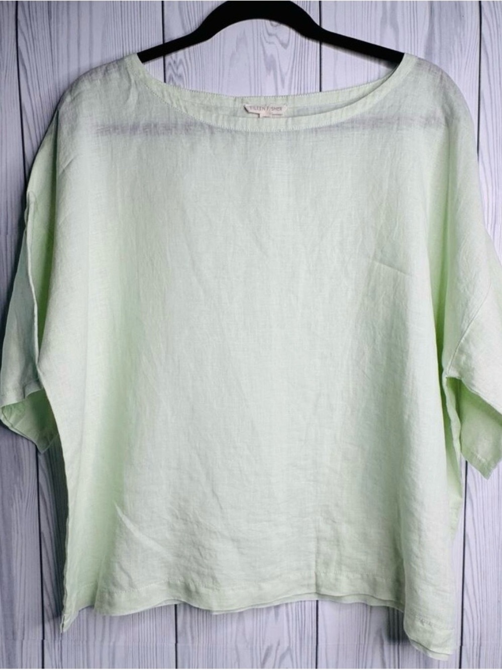Eileen Fisher Pale Mint Linen Boxy Tunic